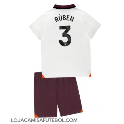 Camisa de Futebol Manchester City Ruben Dias #3 Equipamento Secundário Infantil 2023-24 Manga Curta (+ Calças curtas)